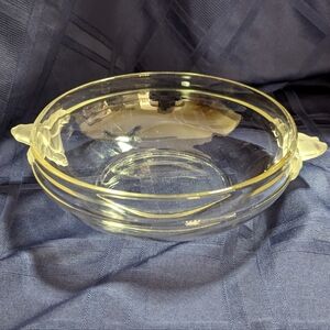 Glass Bowl With Flower Handles